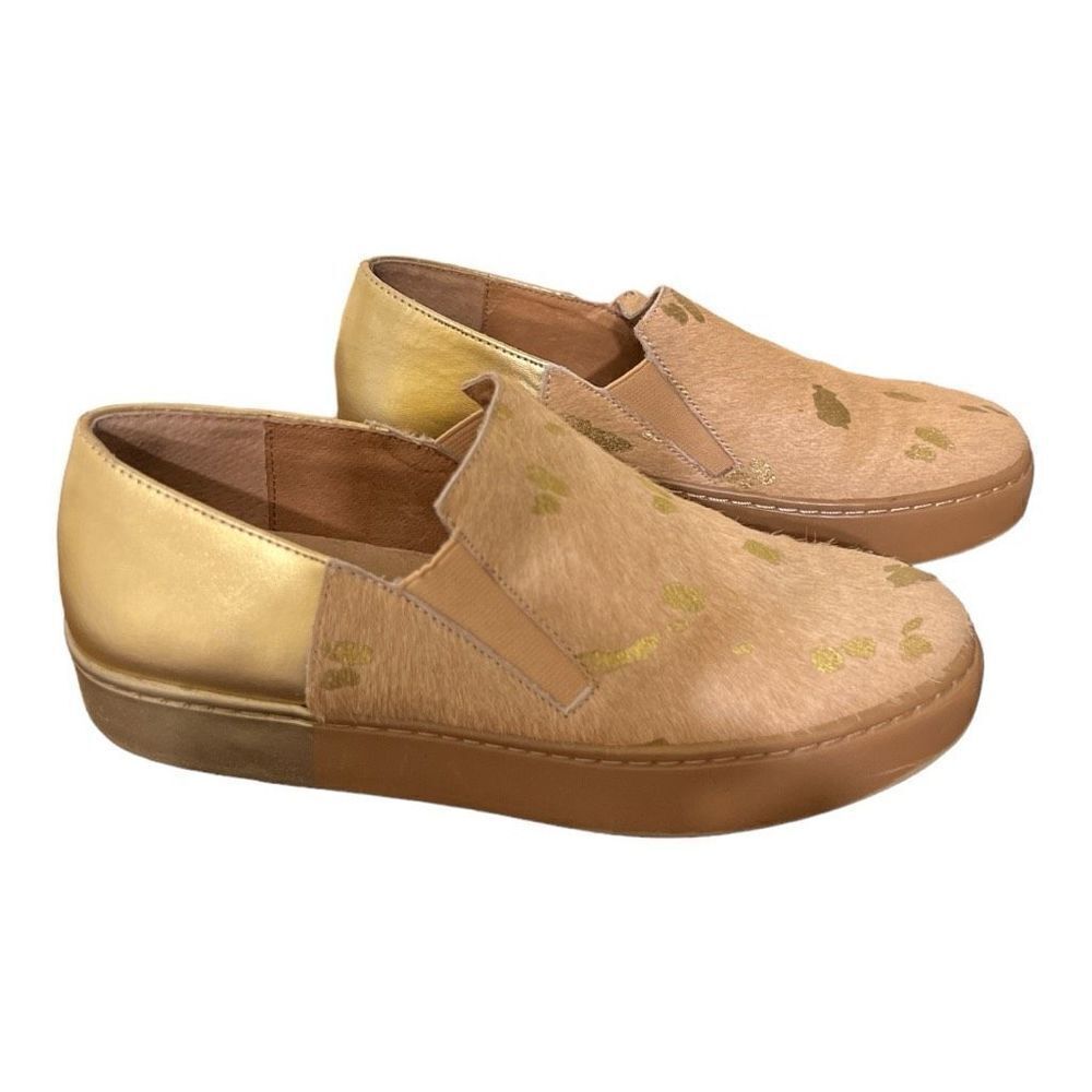 Free People Varsity Gold Calfhair Slip On Sneakers Women’s Size EU 37 - Picture 5 of 6